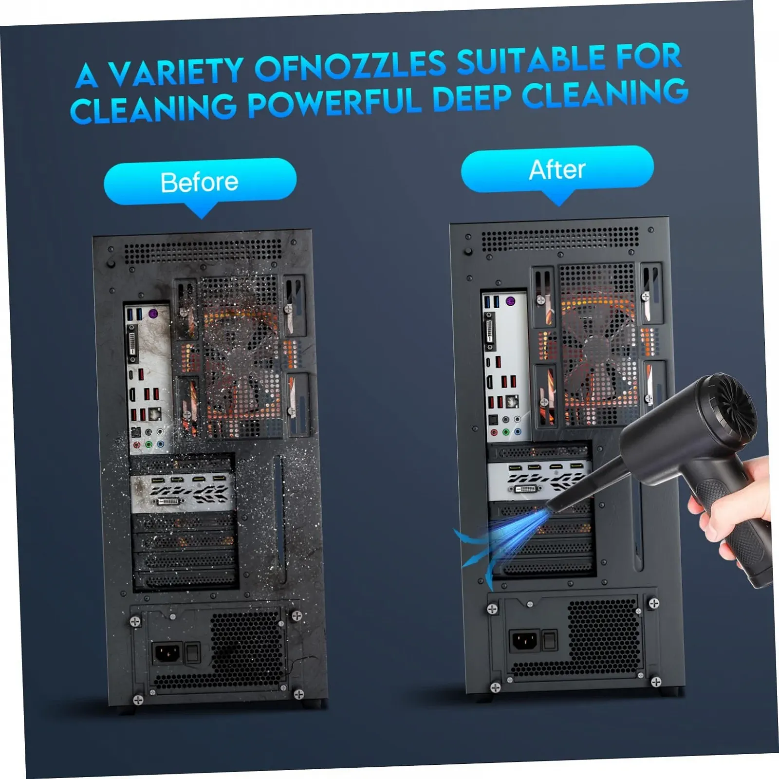 Аккумуляторный ручной пылесос Veemoon Portable Powerful для авто и дома, фото №3