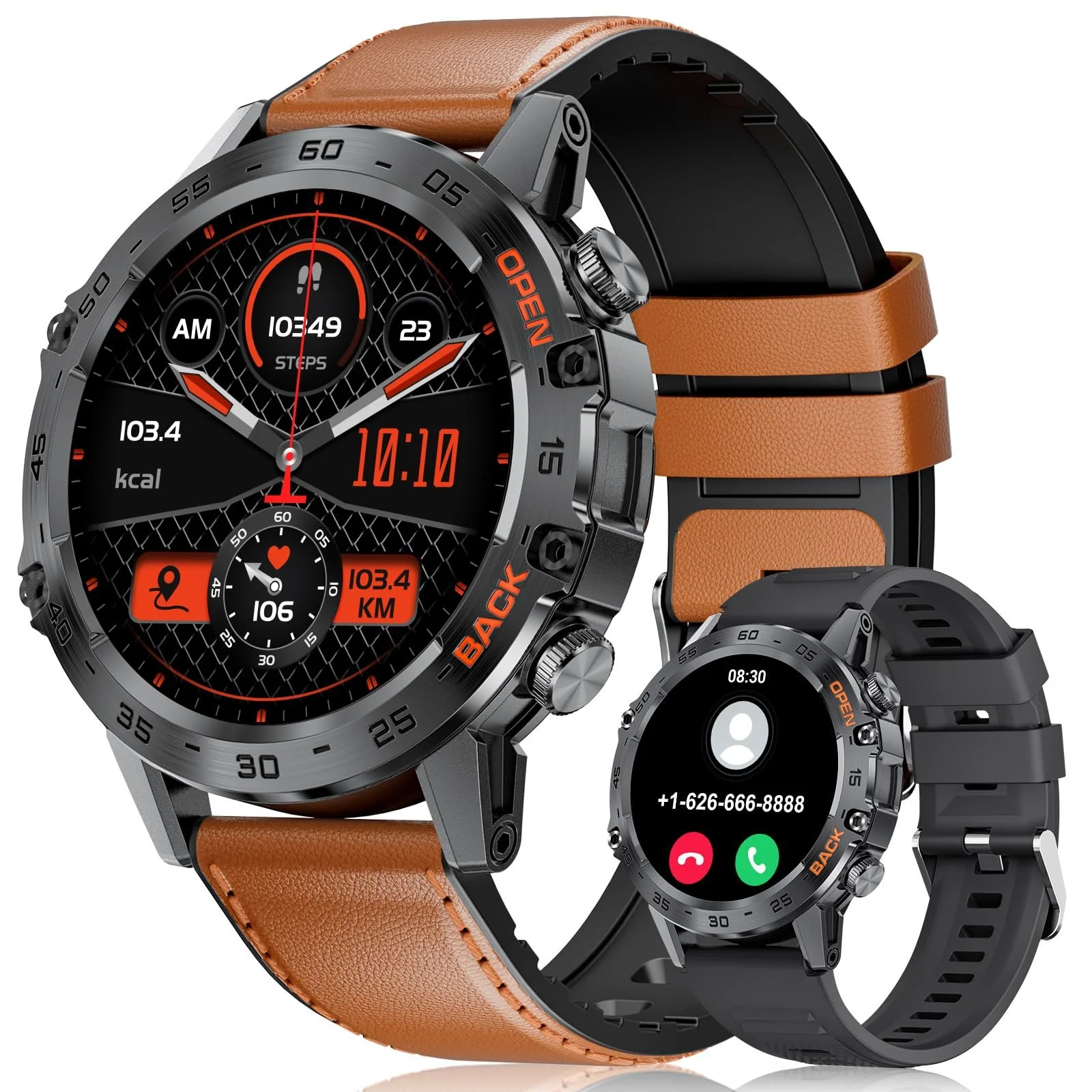 Смарт-годинник LIGE чоловічий з функцією телефону, 1.39 дюйма, військовий смарт-годинник з 24-годинним моніторингом серцевого ритму, фото №1 Смарт-годинник LIGE чоловічий з функцією телефону, 1.39 дюйма, військовий смарт-годинник з 24-годинним моніторингом серцевого ритму, фото №1