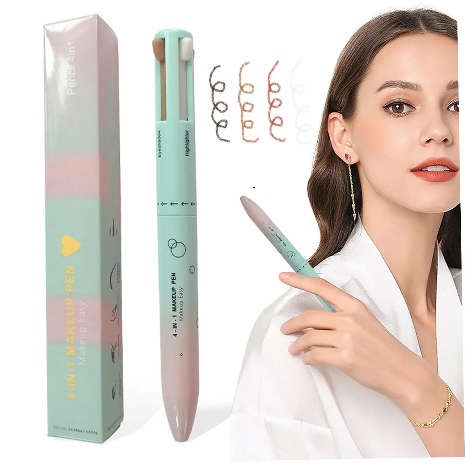 Олівець 4 в 1 Easy Switch Eyeliner Eyebrow Lip Liner Highlighter, фото №2