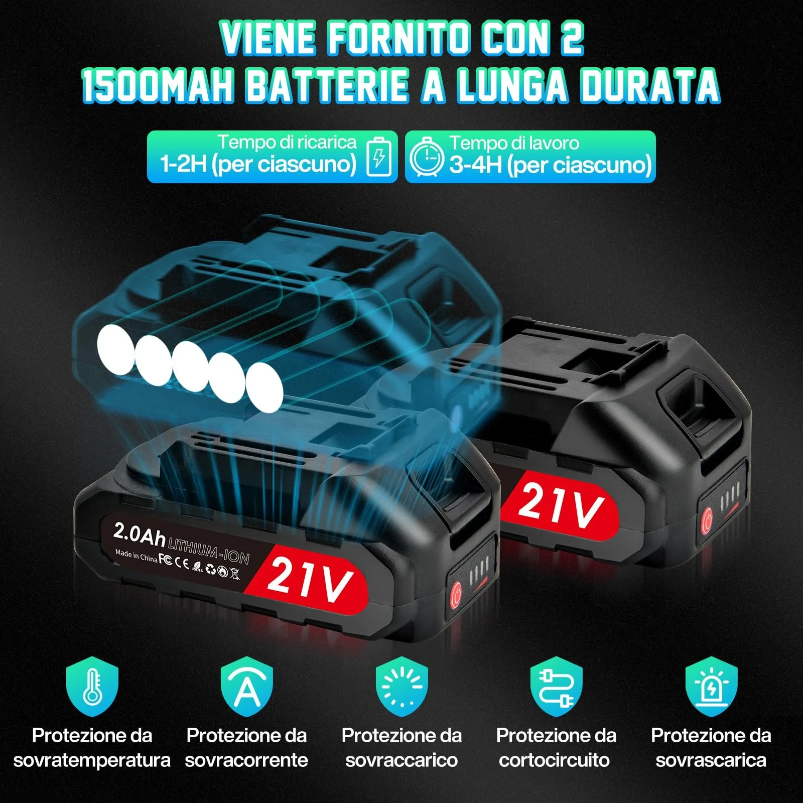 Електричні секатори Vothen Professional 4 см, 2 акумулятори 2 А·год LCD, прогресивний різ, бездротові секатори з піхвами для обрізки олив, виноградників, синій, фото №9