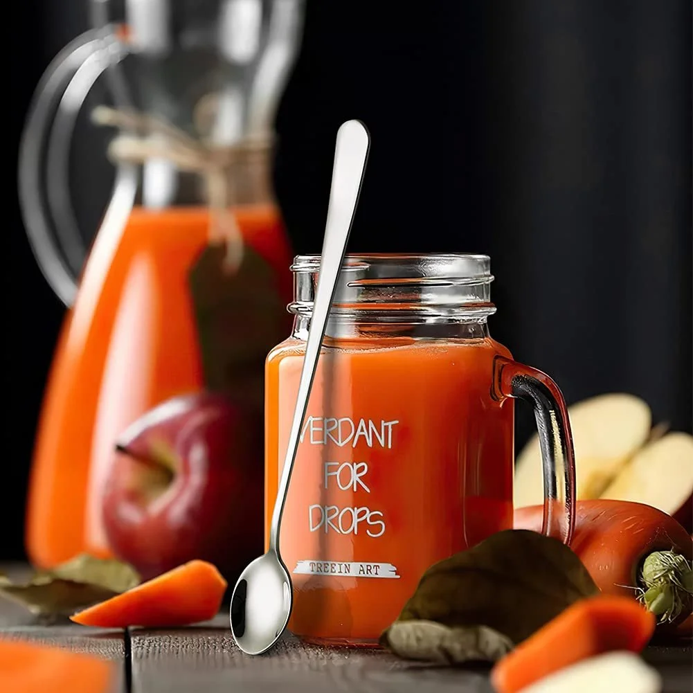 Ложка для лате AOOSY, з нержавіючої сталі, набір з 4 штук, з довгою ручкою, 22.3 см, фото №5