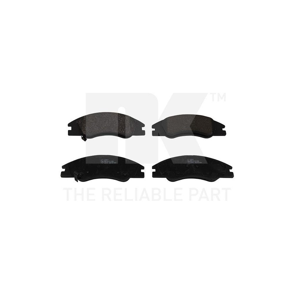 Комплект гальмівних колодок NK 223517 дискове гальмо для KIA передня вісь, фото №1