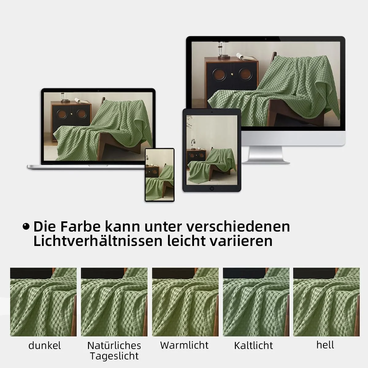 Покривало CHUFFED Вафельне піке 270 x 230 см Зелений, фото №7