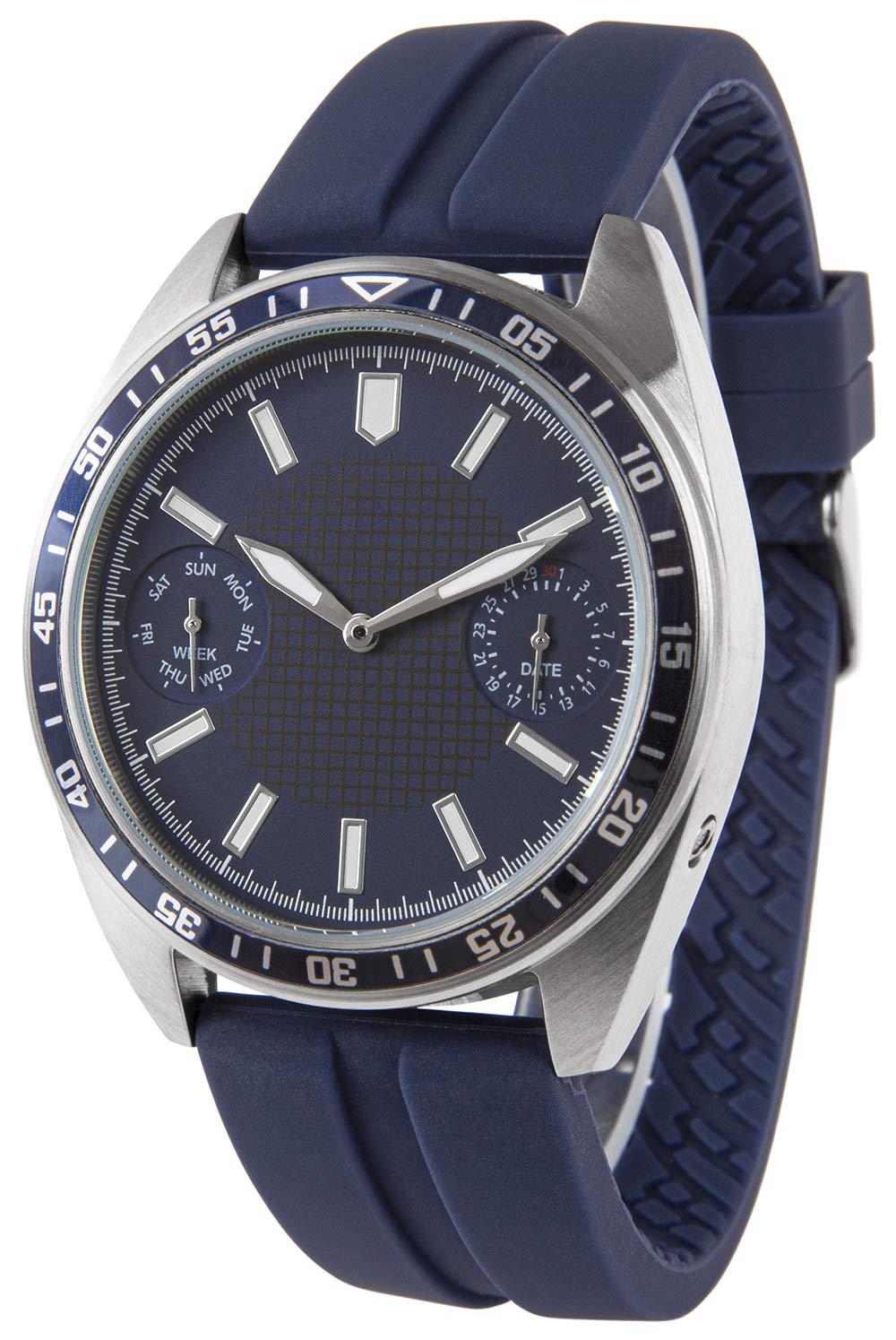 Мужские наручные часы из нержавеющей стали с отображением даты и дня недели люминесцентные стрелки ремешок, фото №1