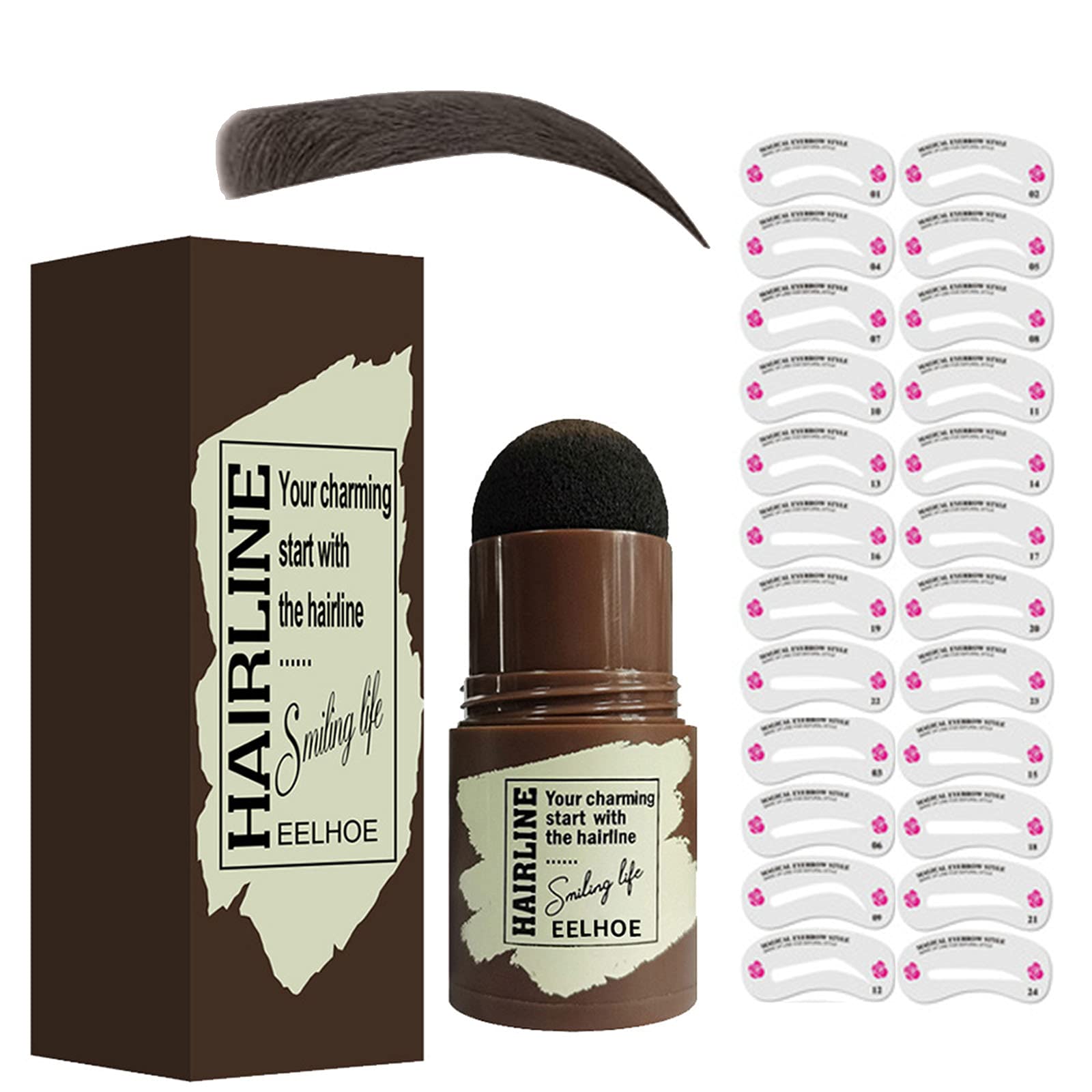 Трафарет для брів Професійний Водонепроникний Одноетапний Набір для Тиснення та Формування брів Чорний Коричневий, фото №1