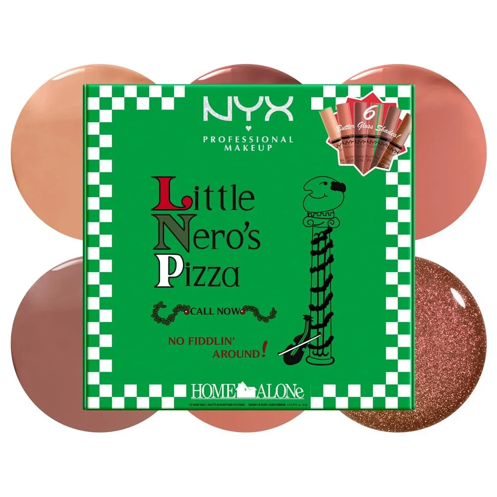 Блиск для губ NYX Professional Makeup Home Alone Butter Gloss Pizza Vault 6 шт, фото №1