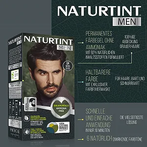 Краска для волос Naturtint Men Bio-Based, перманентная, без аммиака, для мужчин, 100% закрашивание седины, натуральный коричневый 4N synthetic.ua - Фото 1