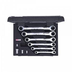 Набір накидних тріскачкових ключів KS TOOLS 503.4560 synthetic.ua - Фото 1