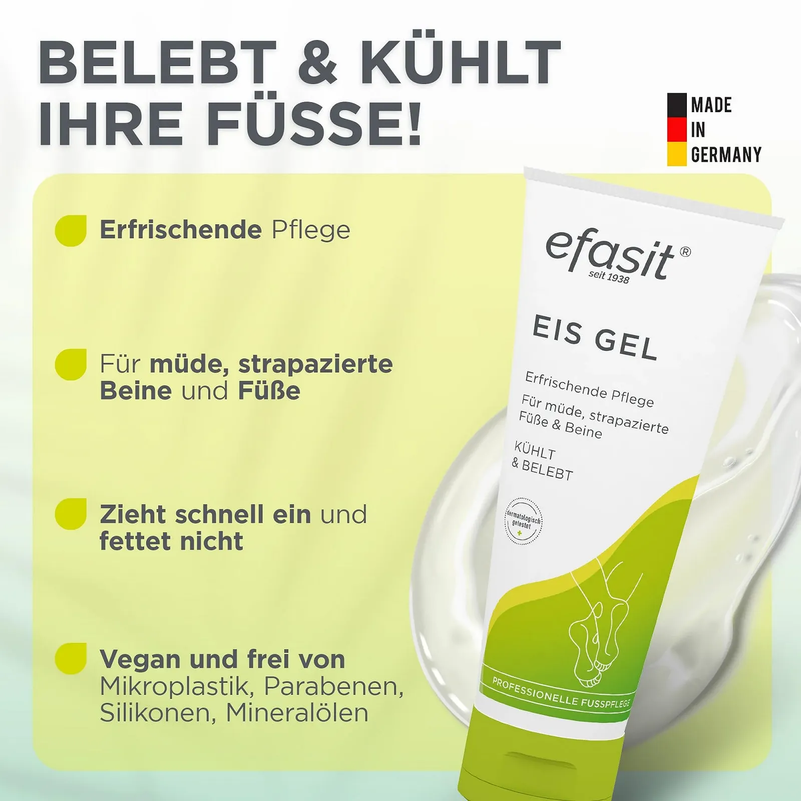 Льодовий гель для ніг efasit Ice Gel з ментолом та екстрактом грейпфрута 75 мл, фото №2