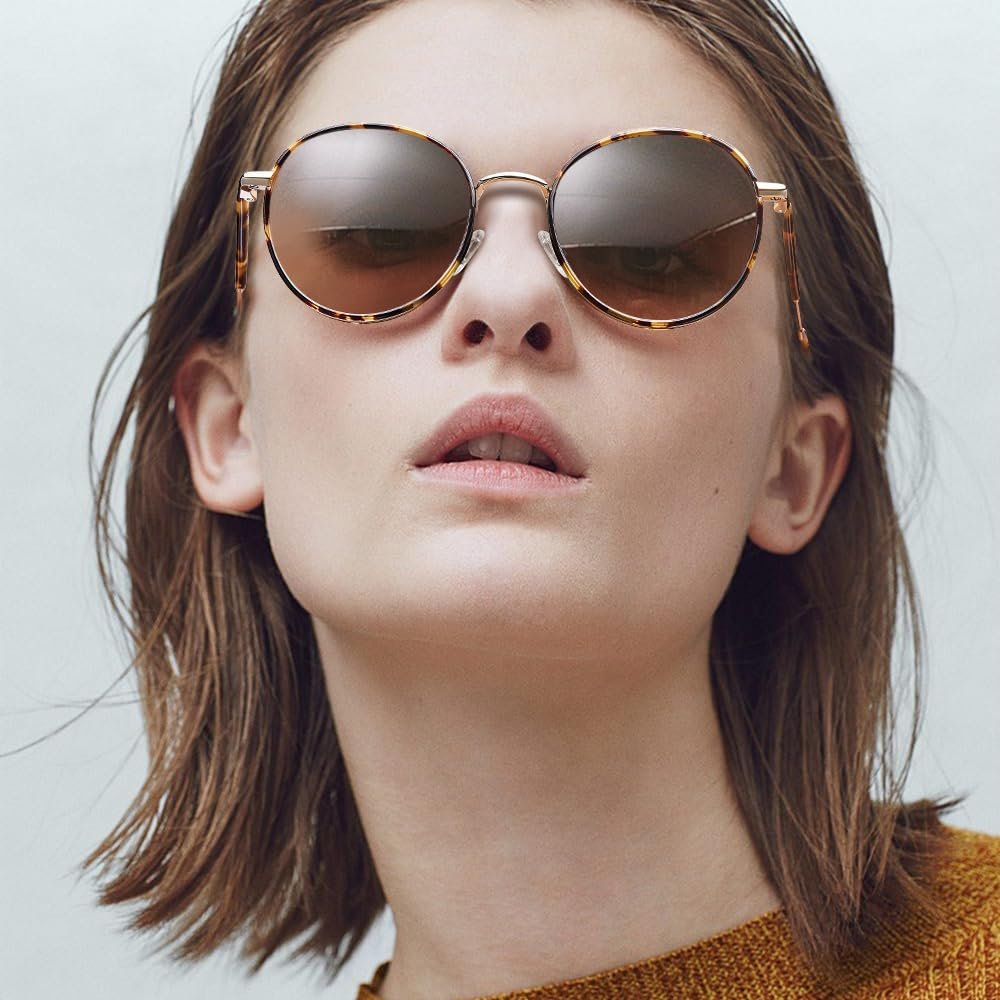 Поляризованные солнцезащитные очки Carfia для женщин, круглые ретро очки UV400, для отдыха, вождения, гольфа, фото №3