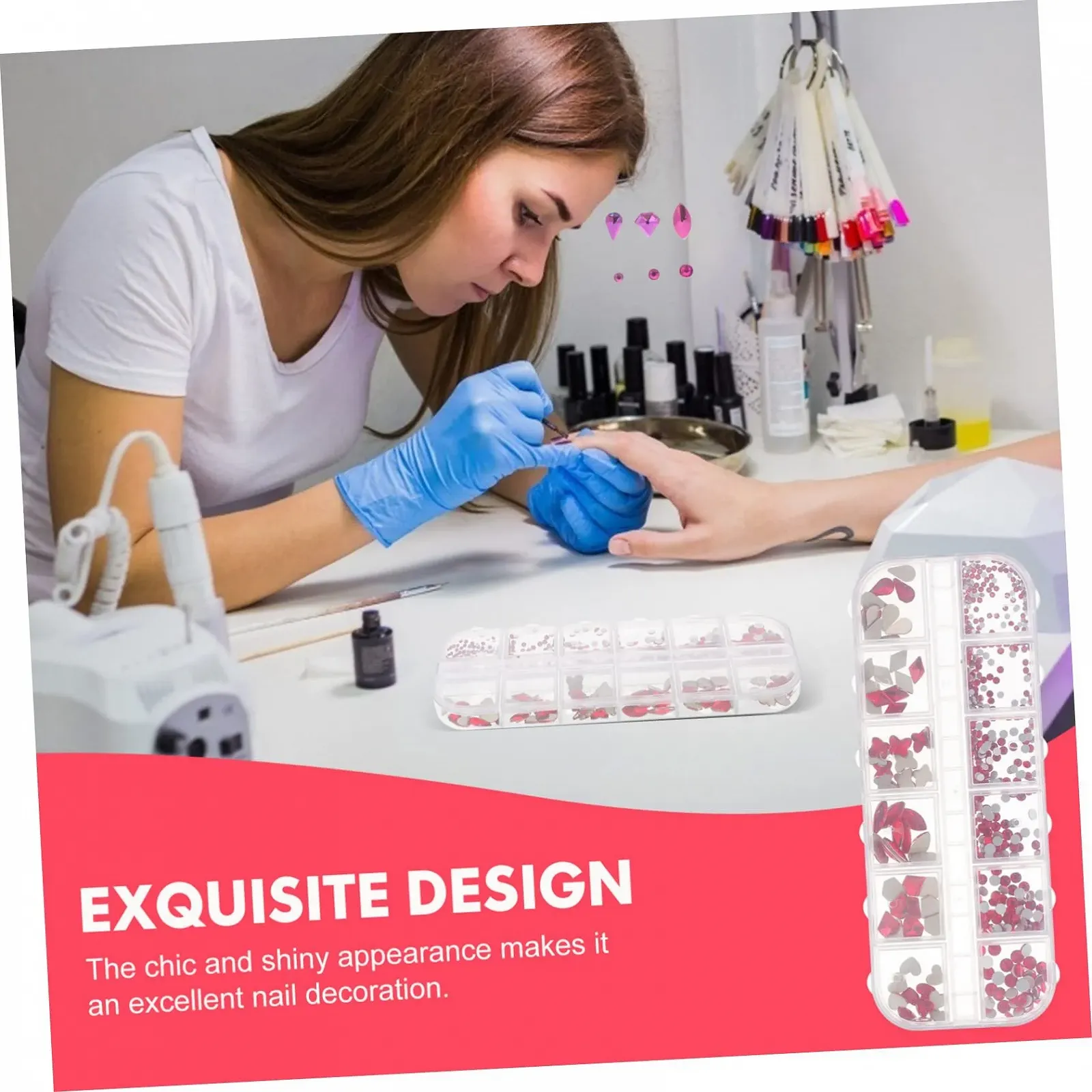 Стразы для ногтей ABOOFAN Набор для дизайна ногтей в коробке с декоративными аксессуарами для ногтей для творческого нейл-арта на Рождество, дни рождения и другие случаи. Безопасные и легкие, фото №9