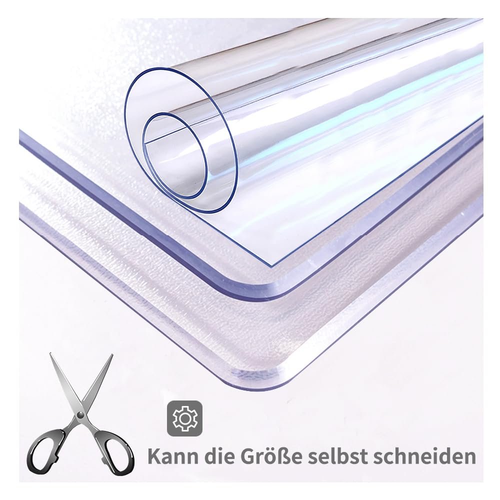 Захисне покриття для столу 2mm PVC водонепроникне 70x110cm Прозоре, фото №4