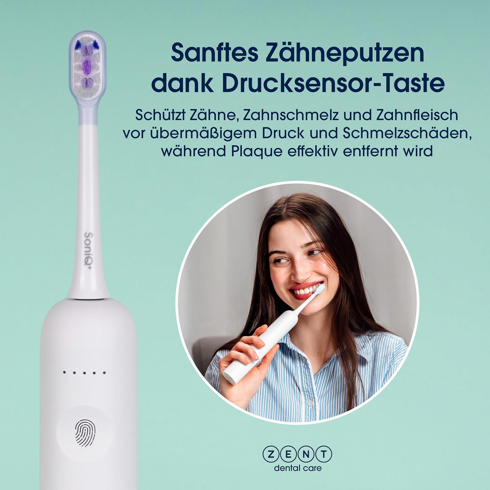 Електрична звукова зубна щітка ZENT SoniQ+ 2-в-1 60° Rotation 5 режимів IPX7 White, фото №5