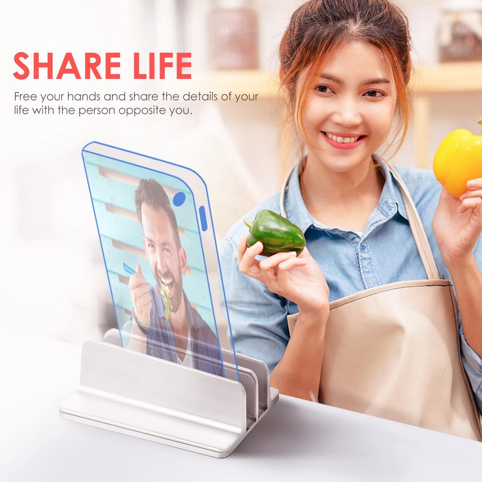 Вертикальная Подставка для Ноутбука Алюминиевый Сплав Регулируемая Dual-Slots, фото №9