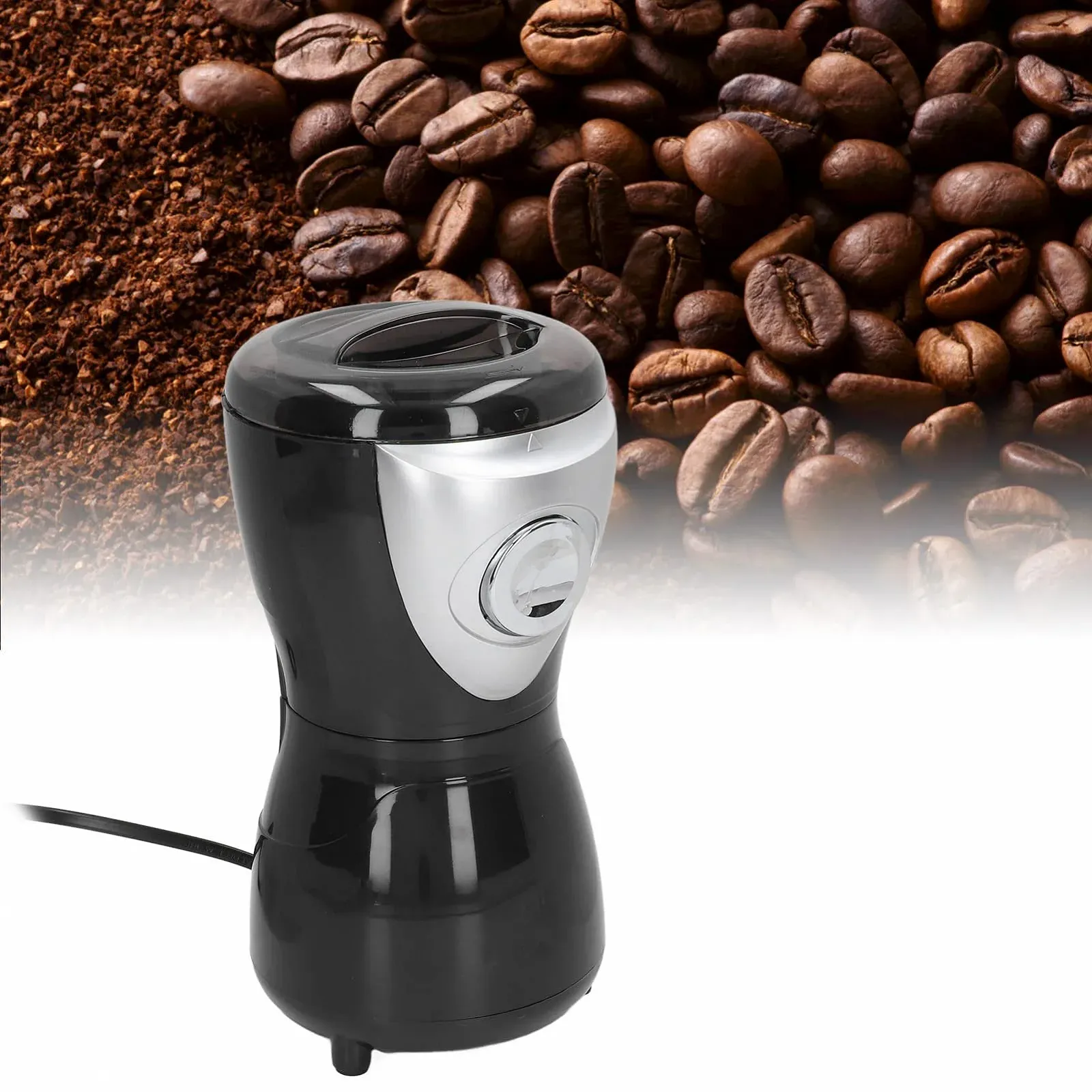 Электрическая кофемолка 300 Вт, лезвие из нержавеющей стали, автоматическая, для кофейных зерен, специй, трав, EU Plug, 220 В, фото №2