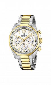 Годинник Festina Аналоговий Кварцовий F20607/1 Жіночий Ремінець з нержавіючої сталі, Срібно-Золотий, Браслет - Фото 1