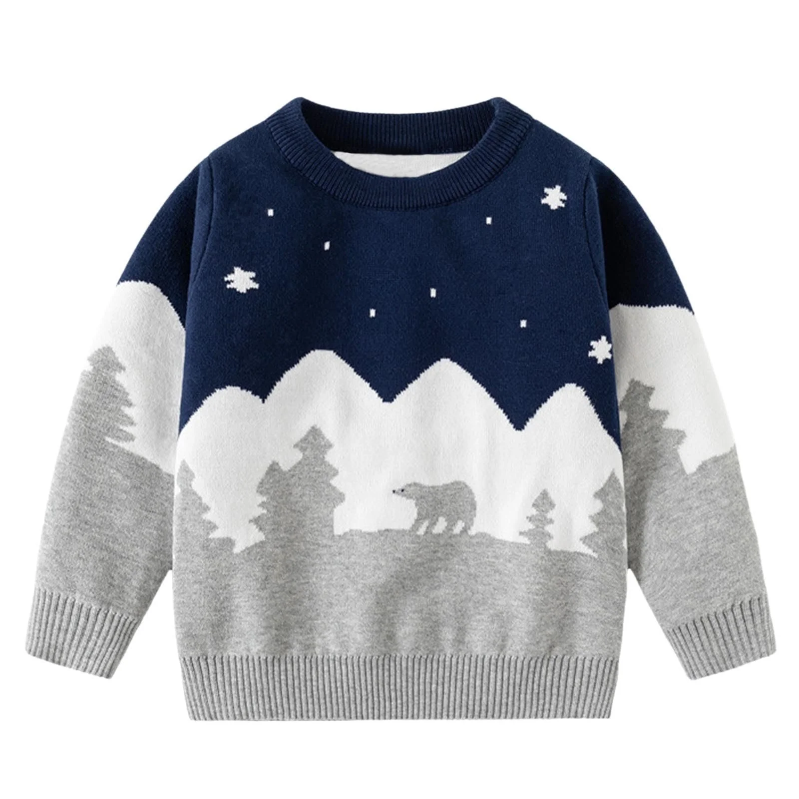 Джемпер для мальчиков Детский Пуловер с длинными рукавами Осенний Вязаный Джемпер для мальчиков Печатный Вязаный Джемпер Мягкий Пуловер Свитеры с круглым вырезом Теплый Свитшот Эластичный с длинными рукавами Свободные Топы Легкий, фото №1