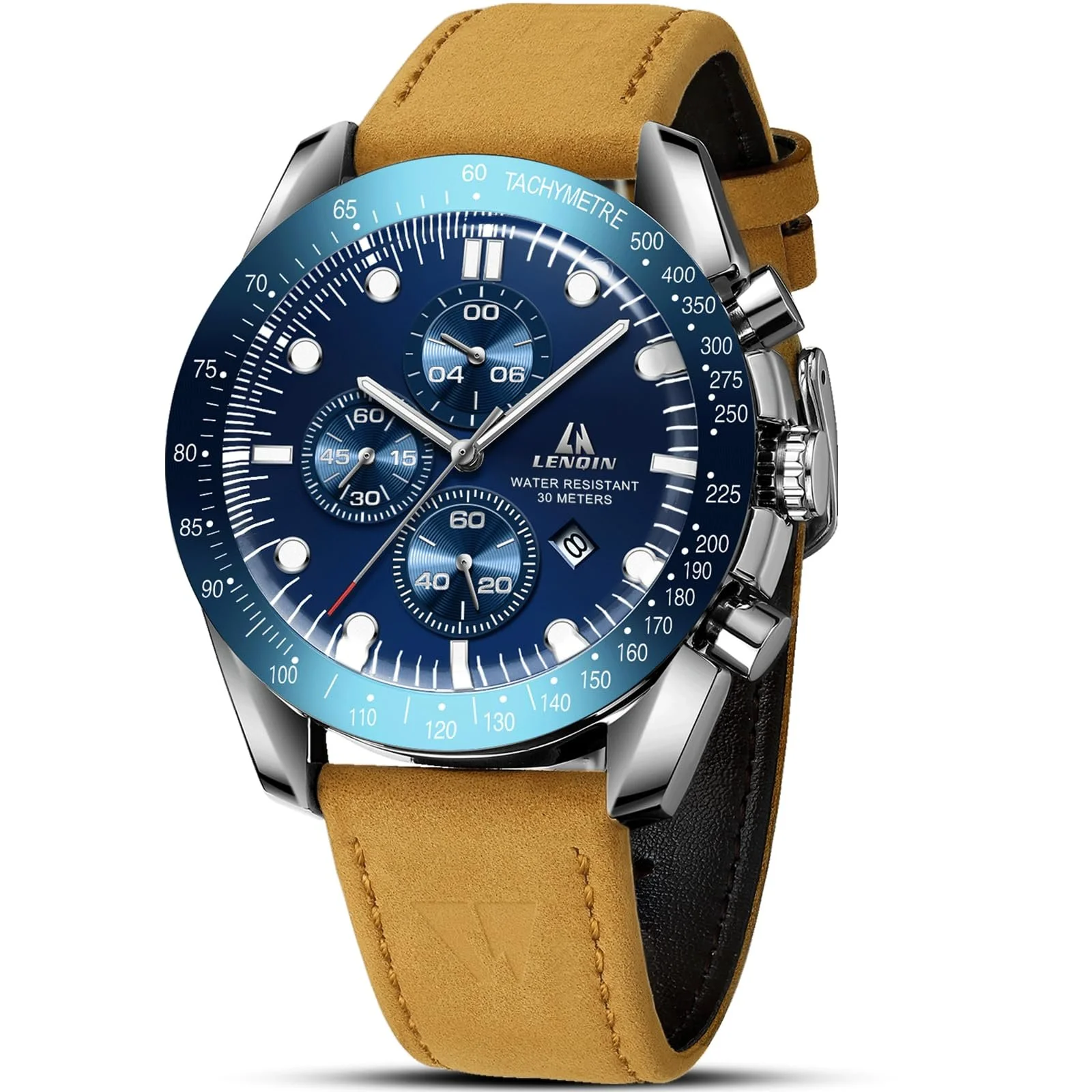 Мужские аналоговые кварцевые часы LENQIN LN, водонепроницаемость 30 м, с датой, повседневные, фото №1 Мужские аналоговые кварцевые часы LENQIN LN, водонепроницаемость 30 м, с датой, повседневные, фото №1