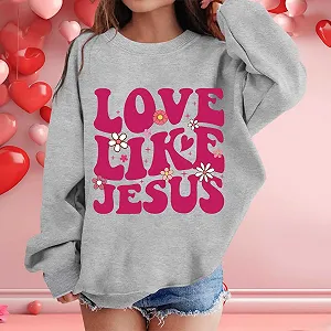 Свитшот для девочек с графическими принтами, круглый вырез горловины, длинные рукава, милые пуловеры с открытыми плечами synthetic.ua - Фото 1