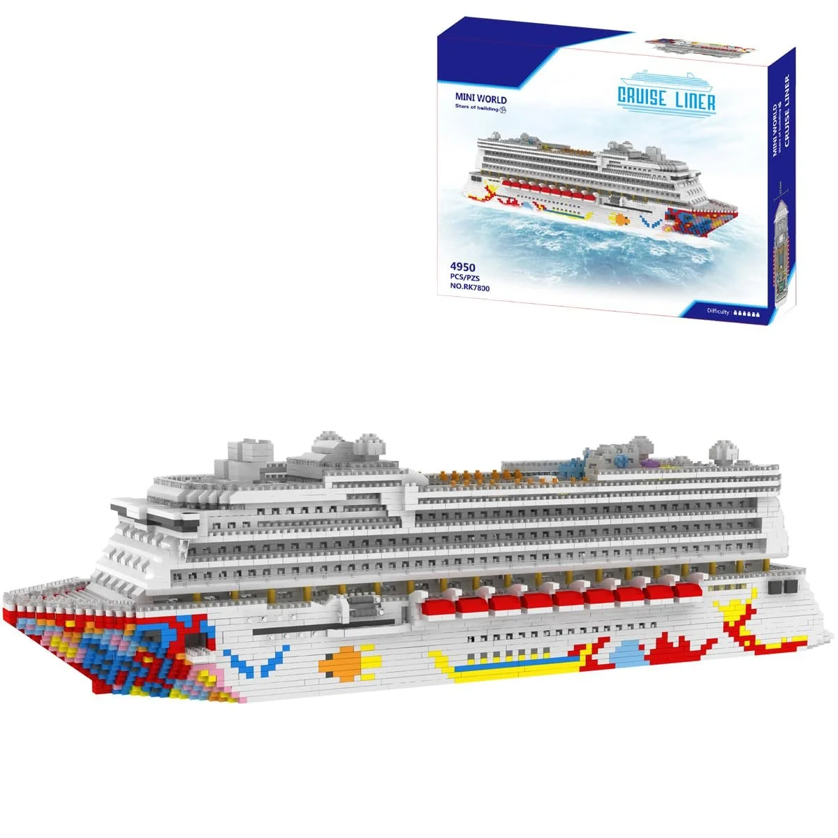 Конструктор Круизный лайнер Auspcers Technik, 2428 блоков, конструкторская игрушка для взрослых и детей, не совместим с крупными брендами, фото №1