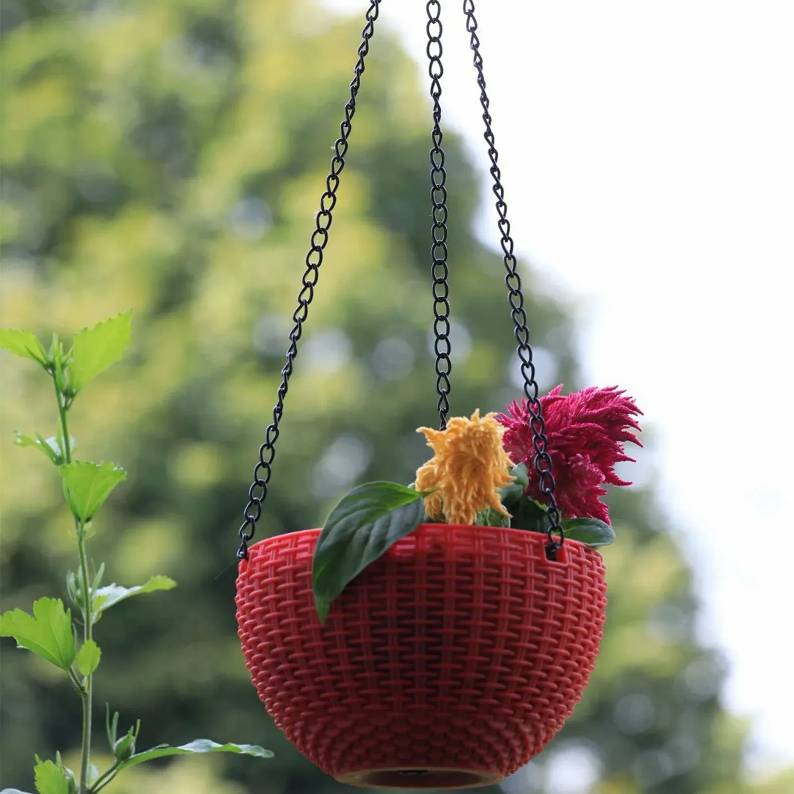 Цепи для подвесных корзин SZCXDKJ набор 8 штук металл 25 см и 80 см Черный, фото №2