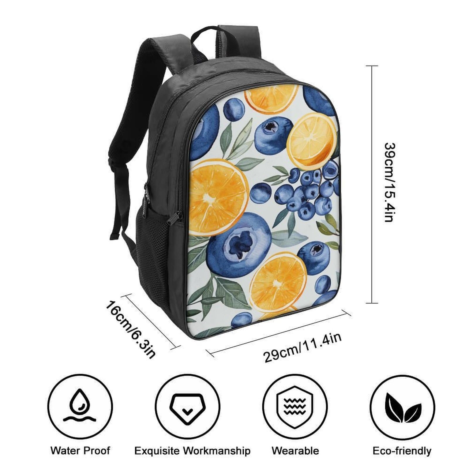 Рюкзак RSIUUODNF Lemon для школи, для дівчат-підлітків, велика шкільна сумка, рюкзак для трекінгу, водонепроникний для школи, подорожей, розмір 40x28x16 см, фото №2