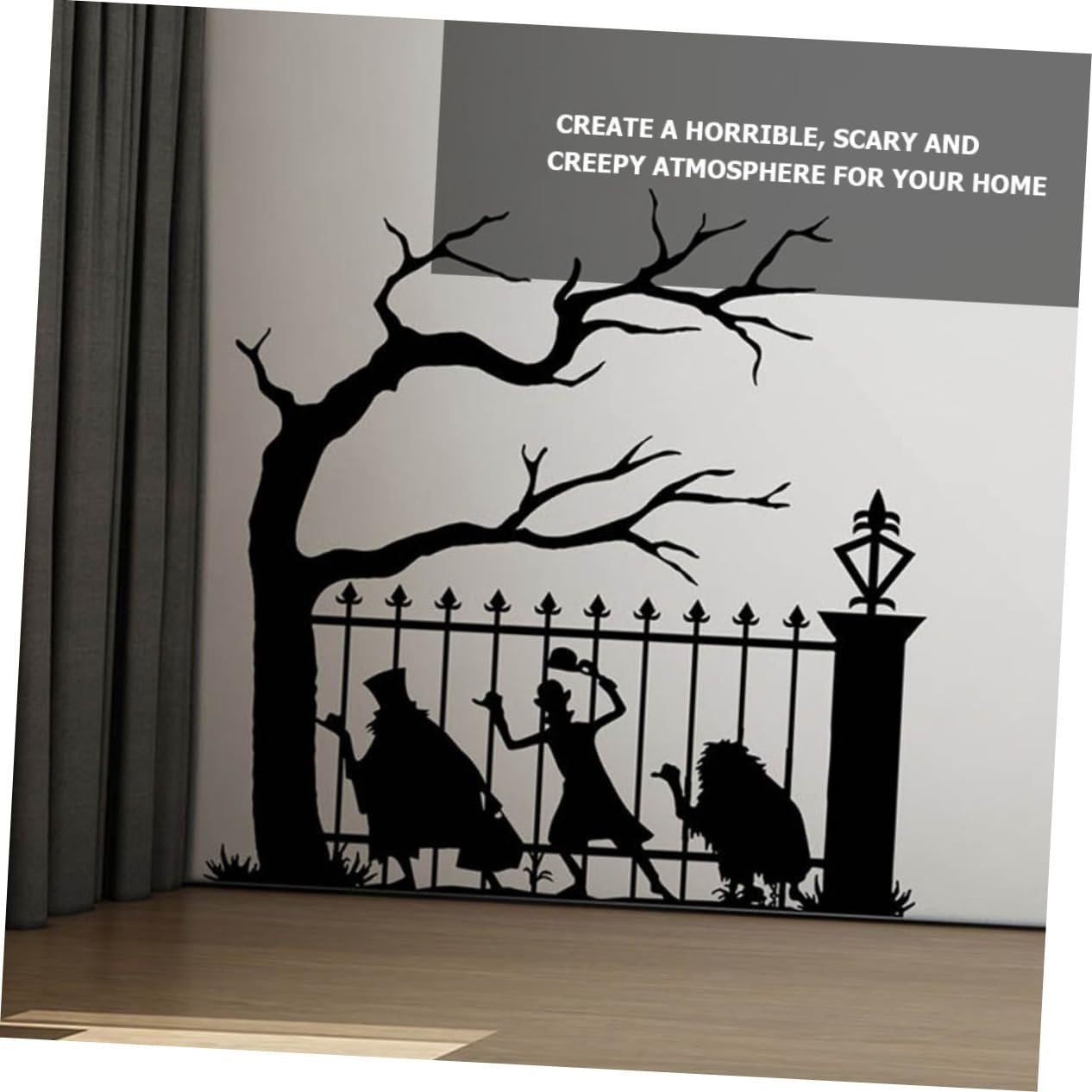 Наклейки на стену HOMSFOU Halloween Самоклеящиеся Черный, фото №9