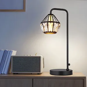 Настольная лампа Globo Лампа для чтения Хрусталь Металл Черная E14 21.5 х 12.5 х 43 см - Фото 1