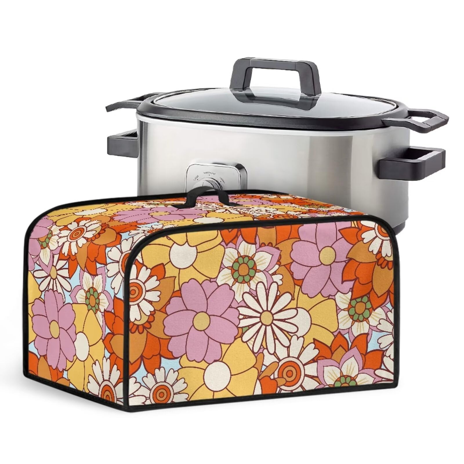 Чохол ZIATUBLES Hippie Flower Print Slow Cooker Квітковий принт Мішок для повільноварки Плямастійкий, фото №2