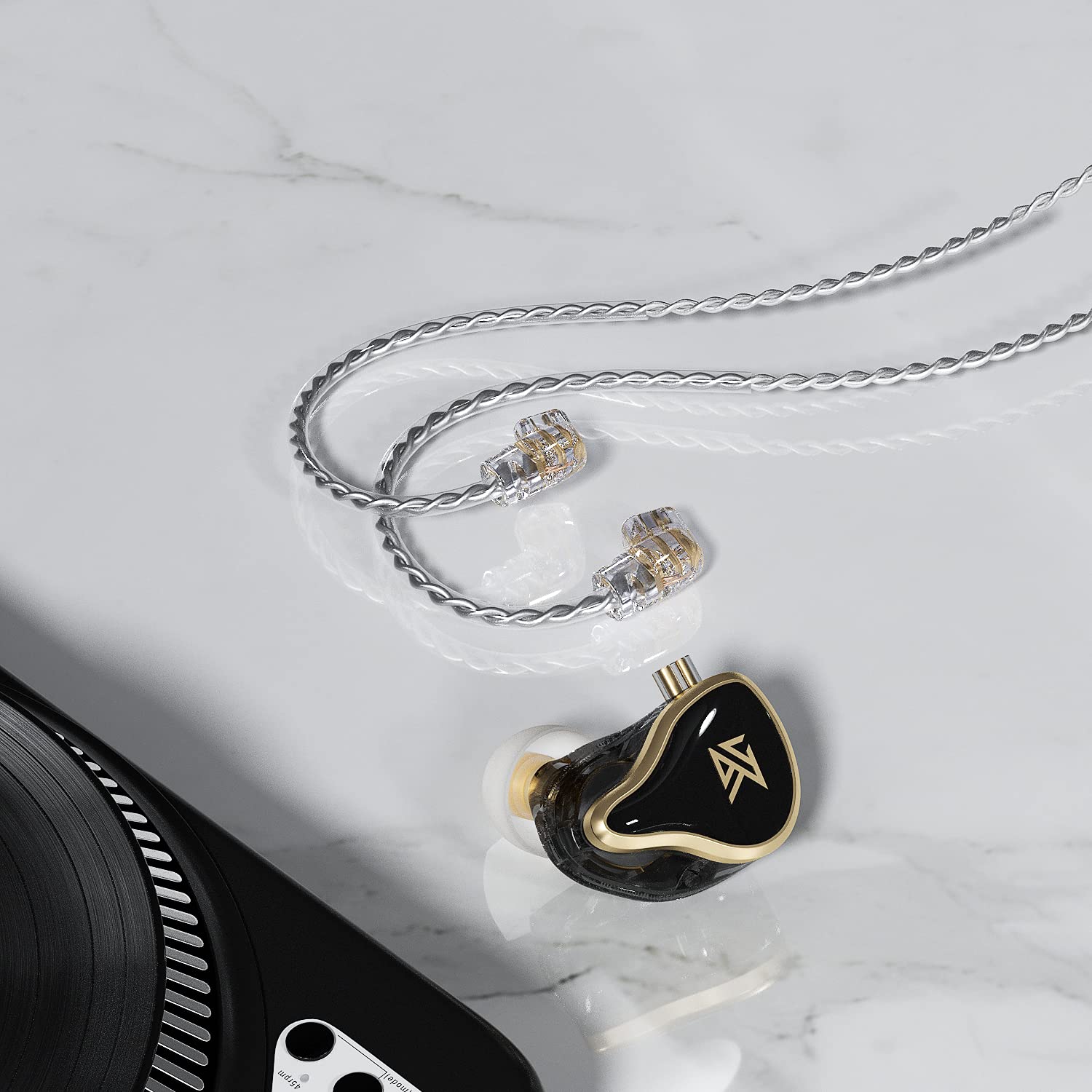 Наушники Yinyoo KZ ZAS IEM 7BA + 1DD гибридные проводные Вкладыши HiFi Белый Без микрофона, фото №6