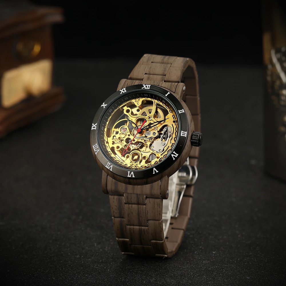 Годинник Forsining 8277 Brown-Black-Gold, фото №3