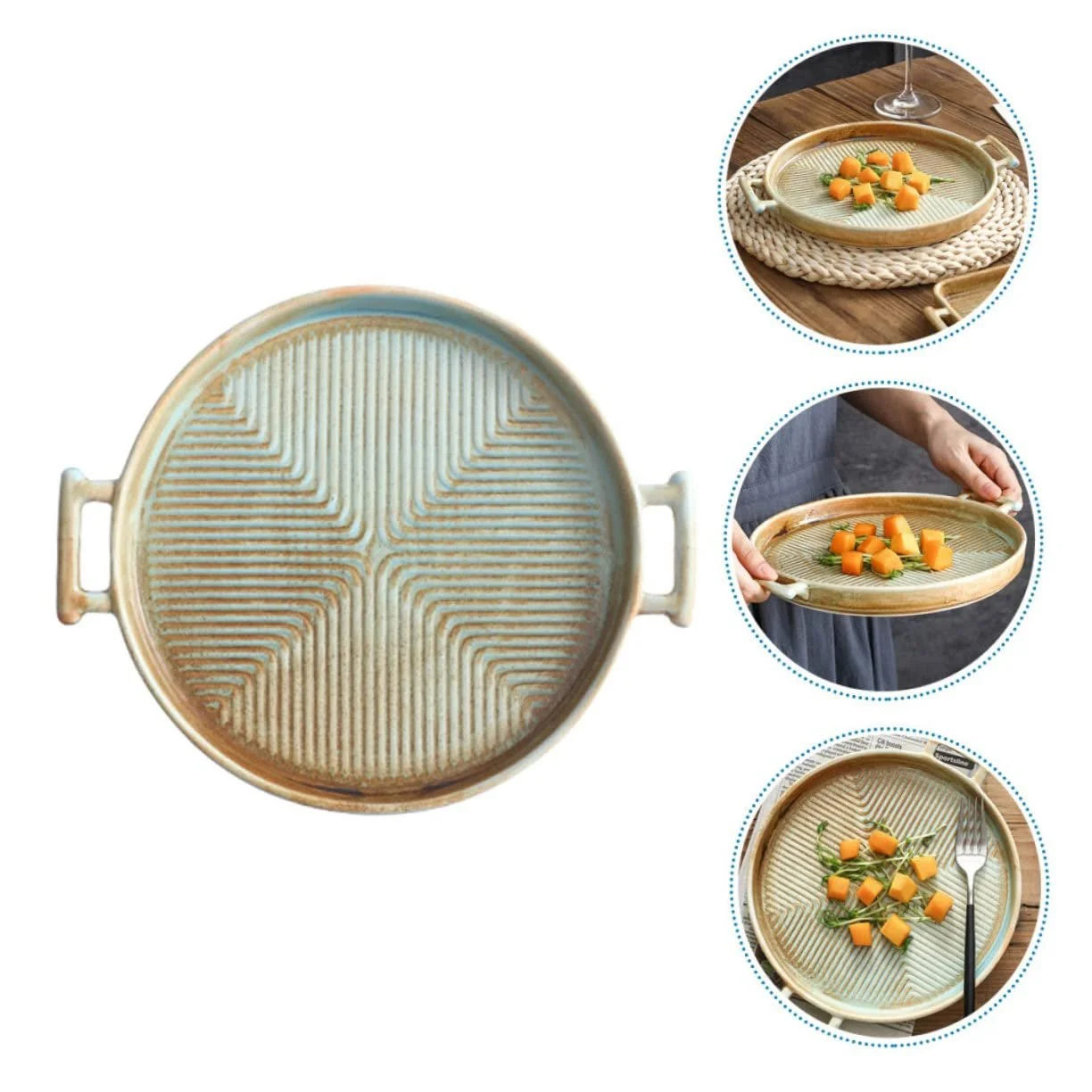 Форма для запікання керамічна в стилі ретро універсальна сервірувальна тарілка, фото №3 Форма для запікання керамічна в стилі ретро універсальна сервірувальна тарілка, фото №3