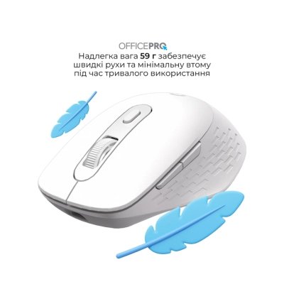 Мышка OfficePro M265W Wireless/Bluetooth Silent Click White (M265W), фото №8 Мышка OfficePro M265W Wireless/Bluetooth Silent Click White (M265W), фото №8