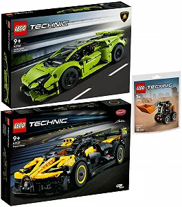 Набор Lego Technic: 42161 Lamborghini HuracTecnica, 42151 Bugatti Bolide & 30710 Skid Steer Loader - Фото 1