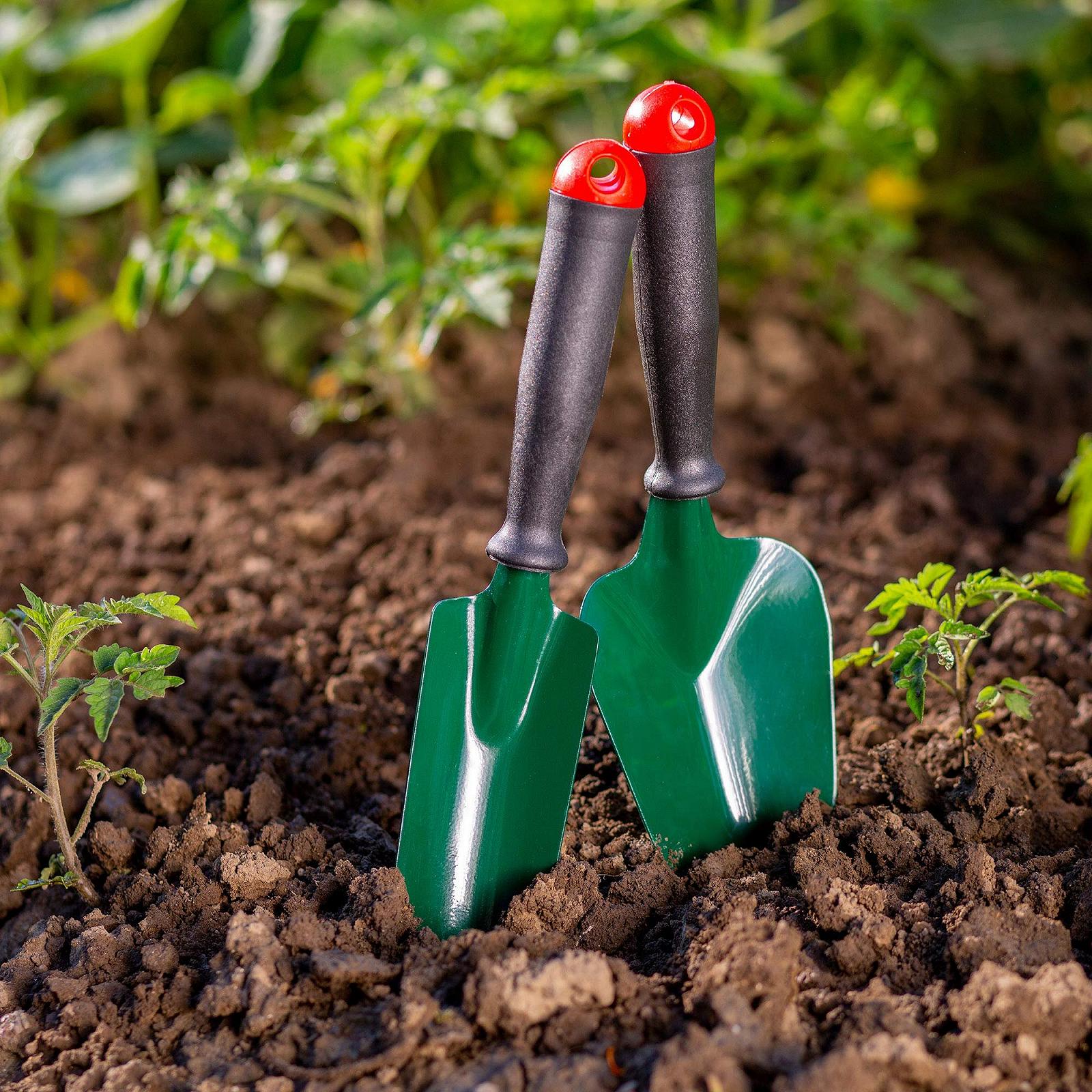 Лопатка для цветов KADAX узкая Металл Пластиковая ручка Зеленый, фото №7