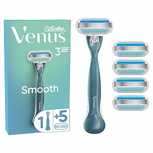 Бритва для женщин Gillette Venus Smooth с многоразовой ручкой и 5 сменными кассетами - Фото 1