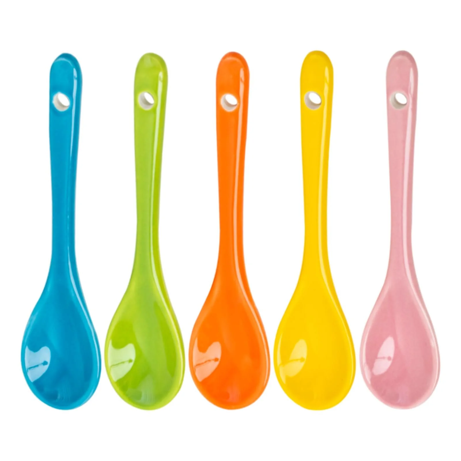 Набор ложек из фарфора, 5 шт Без бренда, фарфор, 123 x 28 см, много цветов, фото №1