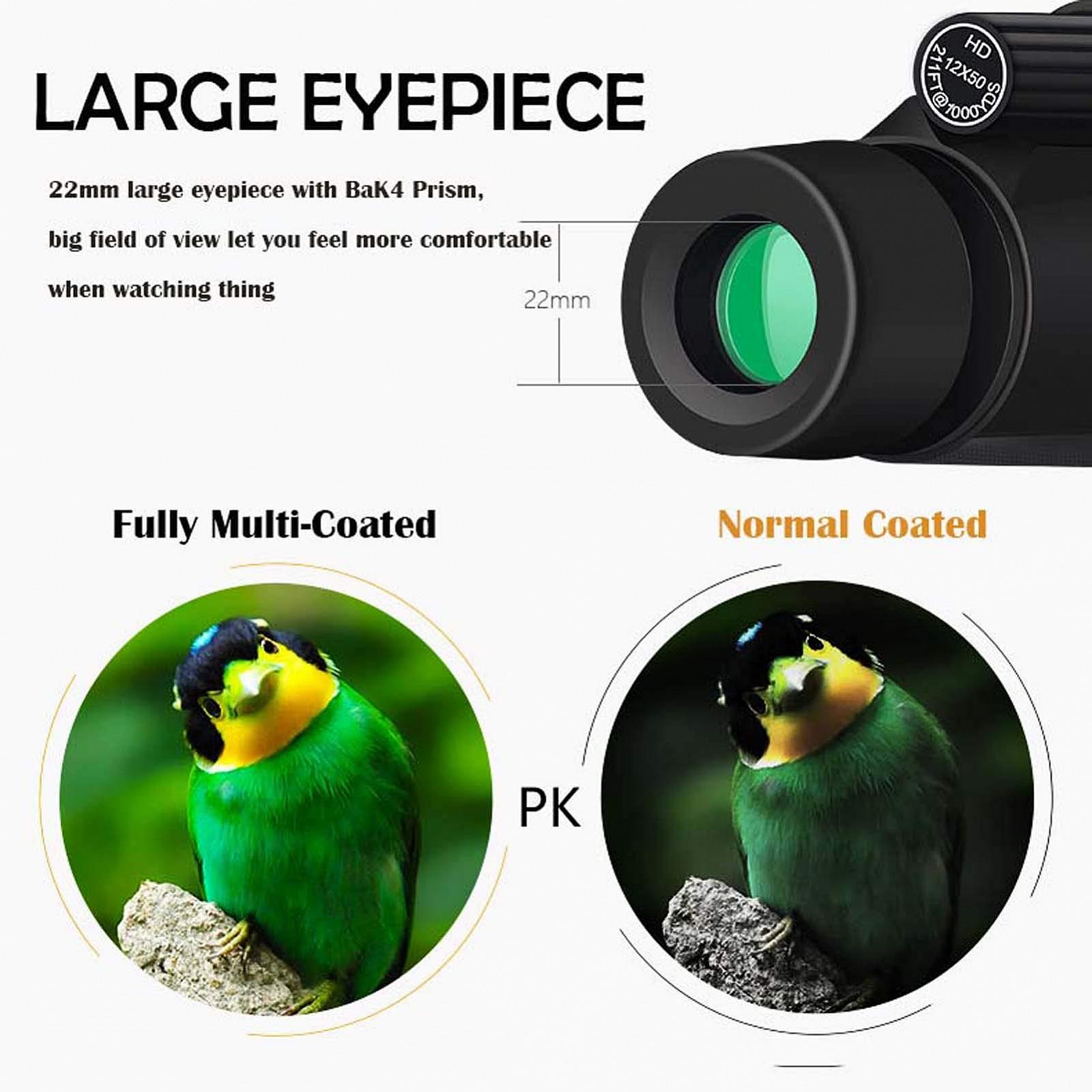 Монокуляр Teleskop 12x50 HD FMC Bak4 Prism водонепроникний, фото №2