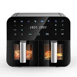 Мультипечь Dual Zone 9 л 2 камеры с обзорным окном 3D конвекция черная - Фото 1