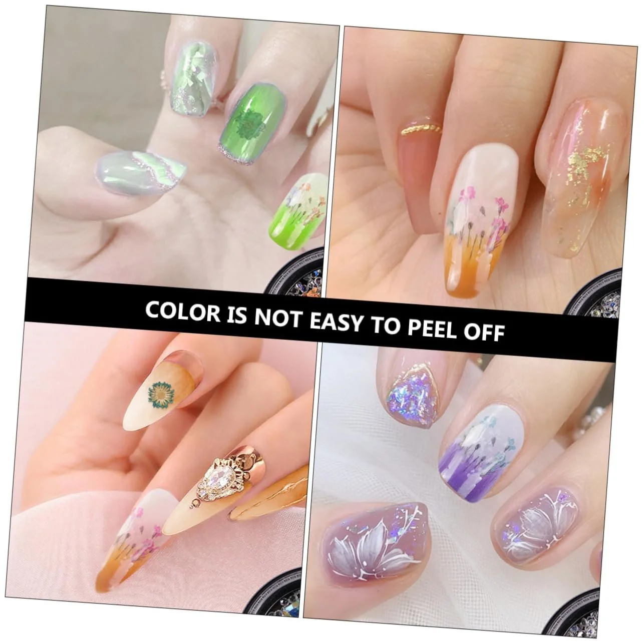 Наклейки для нігтів Boxen Стрази Квіти сухоцвіти для манікюру, фото №7