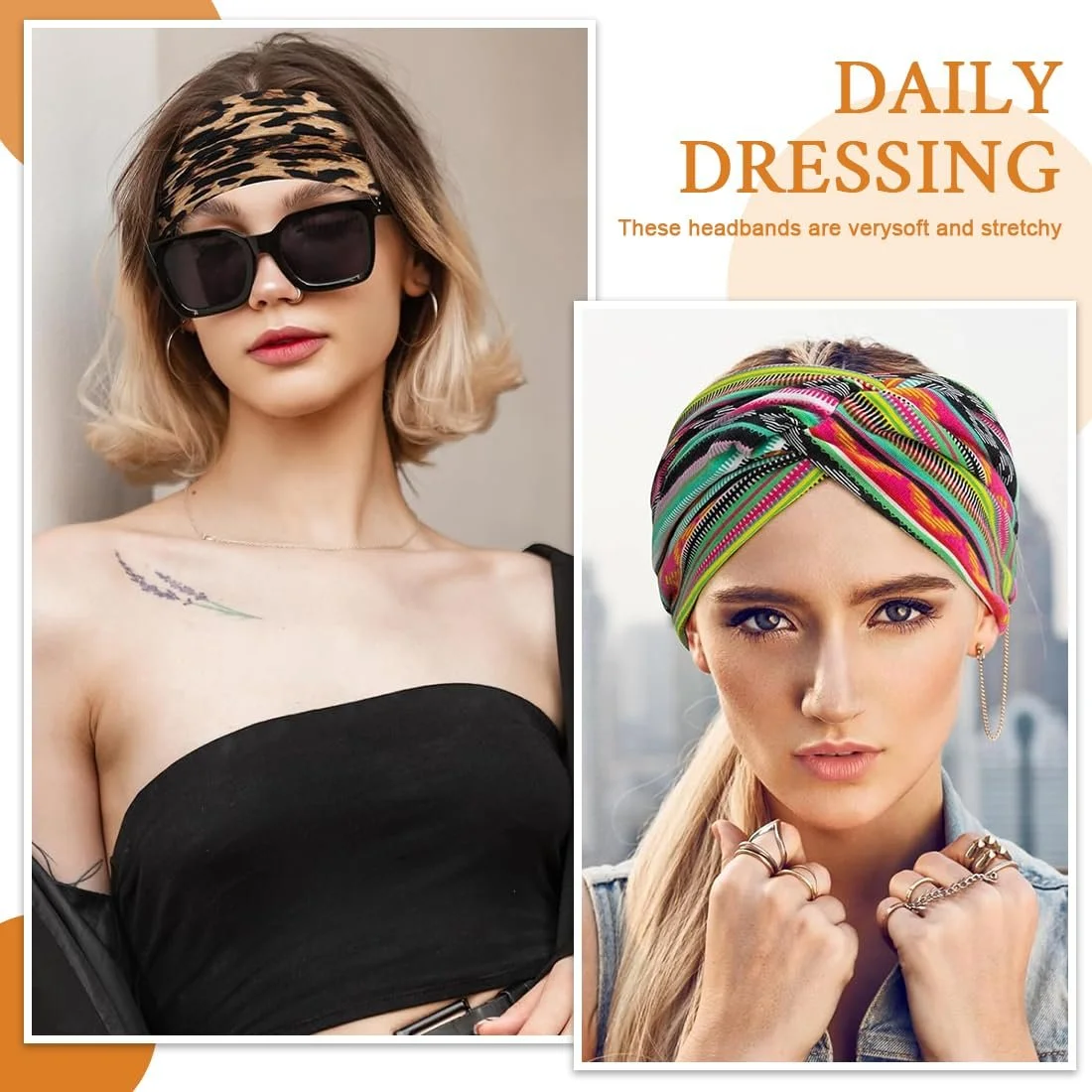 Набір з 4 жіночих пов'язок для волосся, фото №4