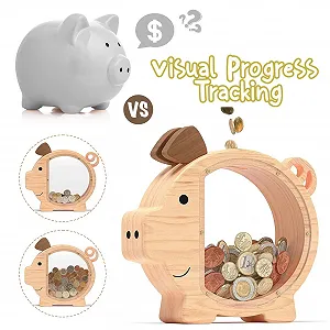 Скарбничка дерев'яна у формі тварини з акрилом - Фото 1