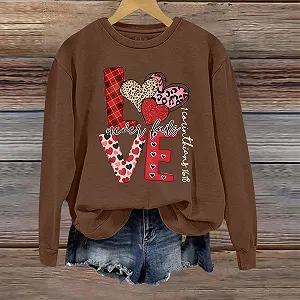 Женский свитер на День Святого Валентина Милый свитер с сердцем Пуловер Топ на День Святого Валентина Шикарный Оригинальный Теплый Женский свитшот Женский свитшот Женский synthetic.ua - Фото 1