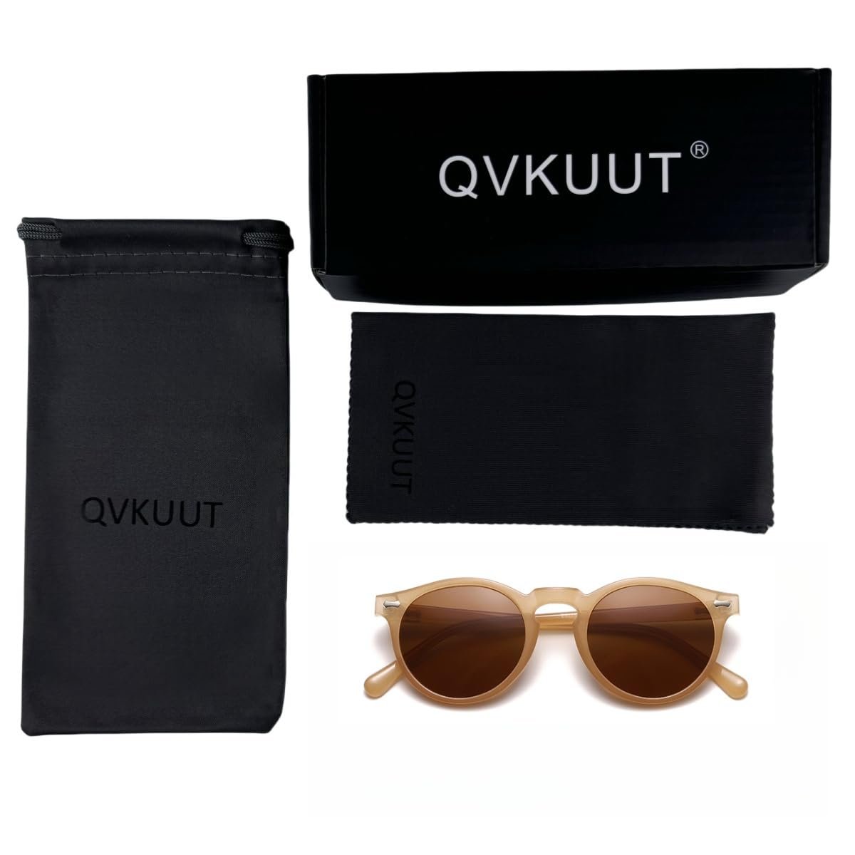 Круглі поляризовані сонцезахисні окуляри QVKUUT для жінок та чоловіків, вінтажний тренд 70-х, класичні, фото №5