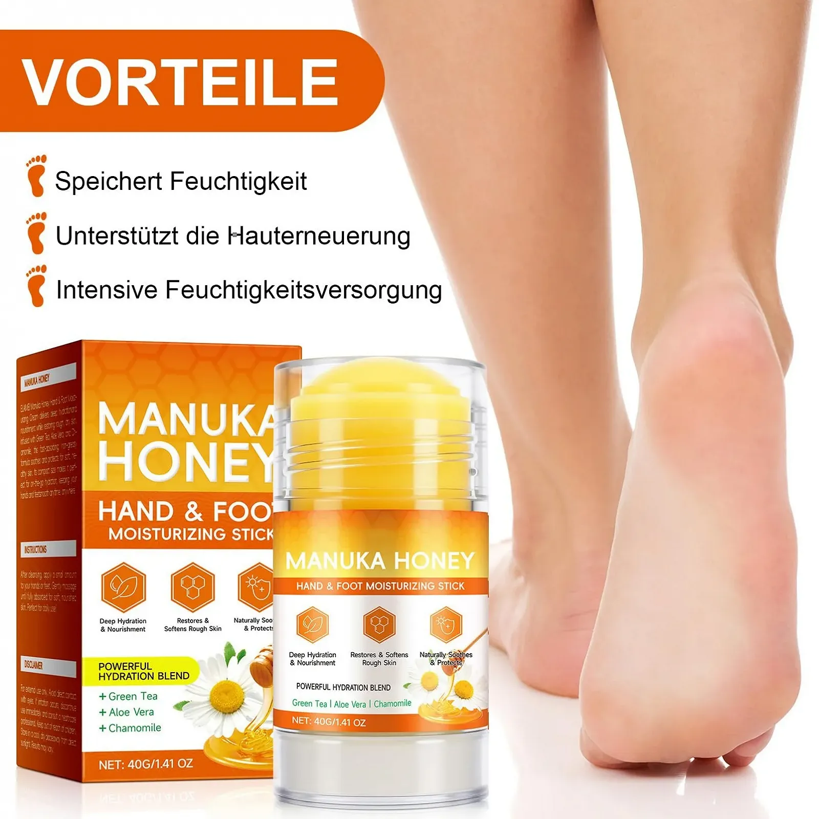 Крем для ног Honey Foot Cream Manuka от мозолей и трещин в форме стика 2 шт., фото №2