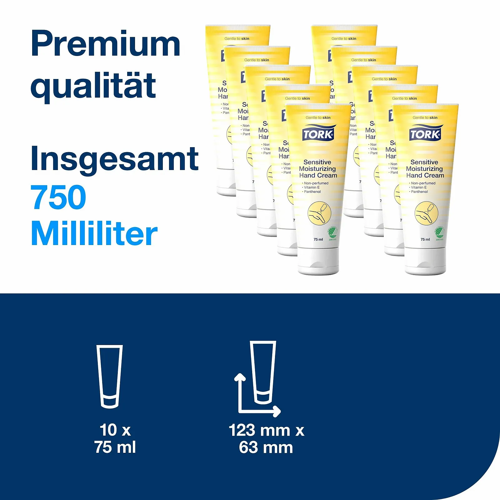 Крем для рук Tork Зволожуючий для чутливої шкіри, без запаху 10 × 75 мл, фото №2