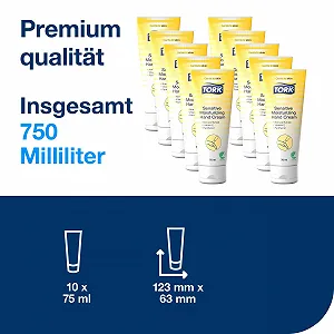 Крем для рук Tork Увлажняющий для чувствительной кожи, без запаха 10 × 75 мл synthetic.ua - Фото 1