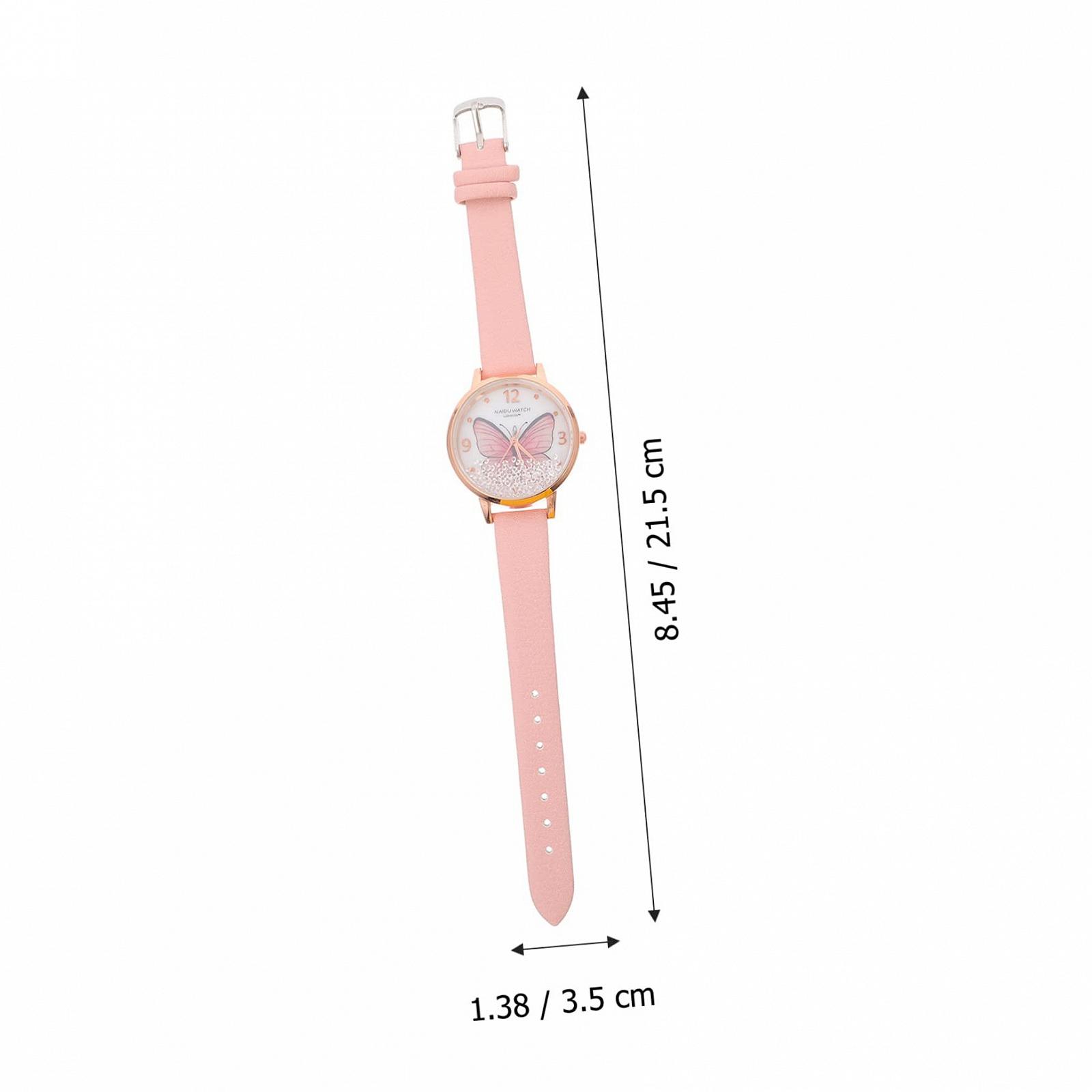 Часы LIFKOME Кварцевые С Кожаным Ремешком С Дизайном Бабочки Большие Цифры Устойчивые К Царапинам Удобные в Носке, фото №8