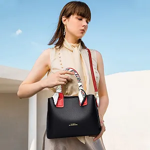 Сумка з верхньою ручкою NICOLE & DORIS, L, чорна synthetic.ua - Фото 1