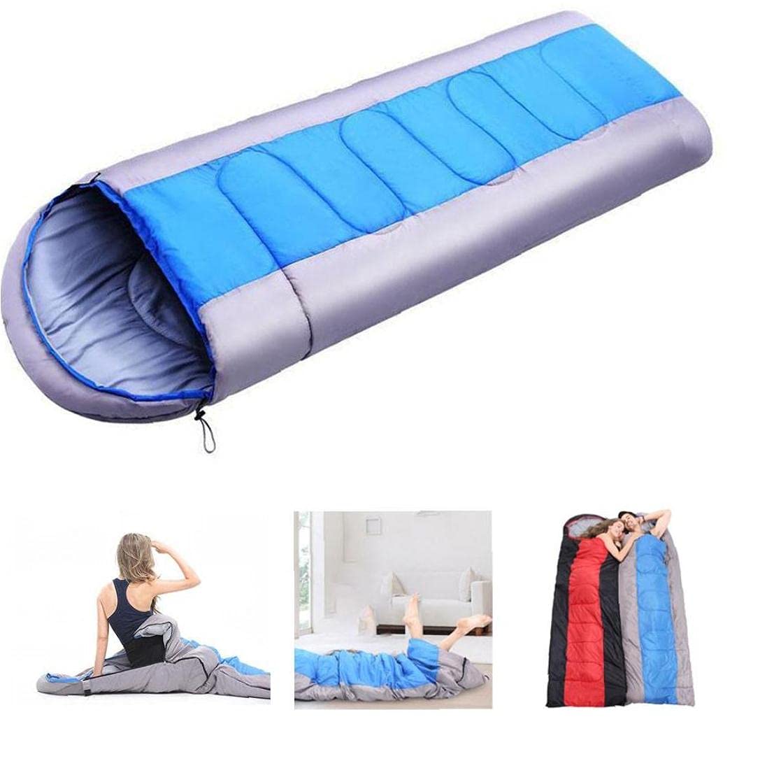 Спальний мішок MYVVKIA Lightweight Portable Camping Adult Seasons Синій, фото №4 Спальний мішок MYVVKIA Lightweight Portable Camping Adult Seasons Синій, фото №4